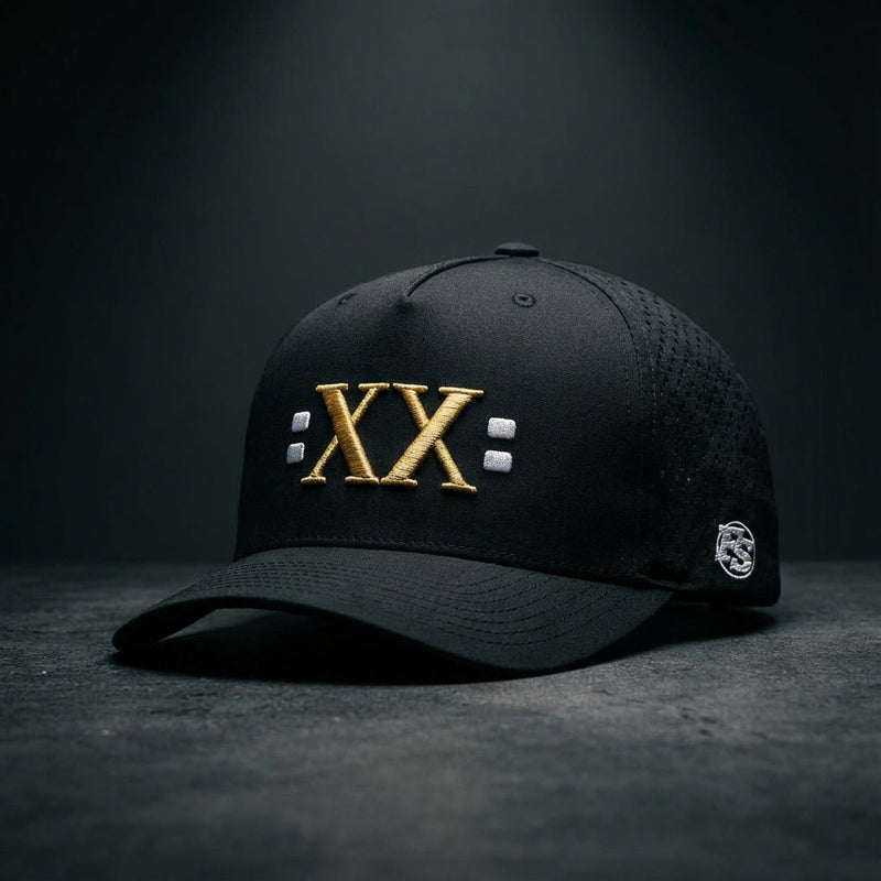 Jamal Roberts XX Midnight Slate limited edition NIL trucker hat front view by Flipside Hat Co
